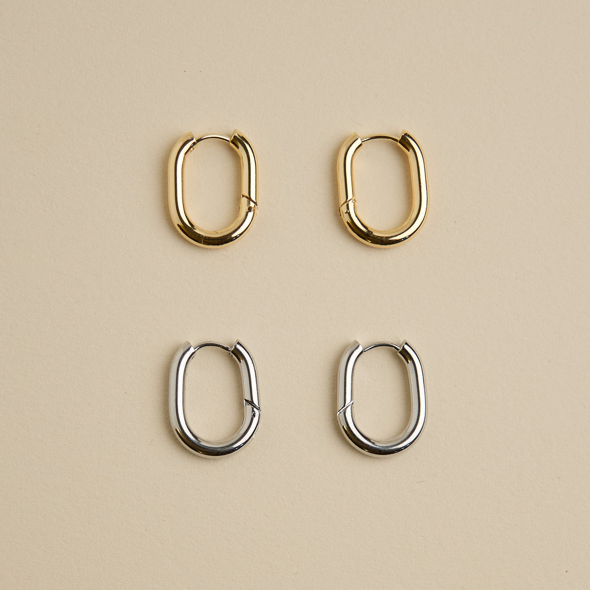 Oval Hoops Earrings