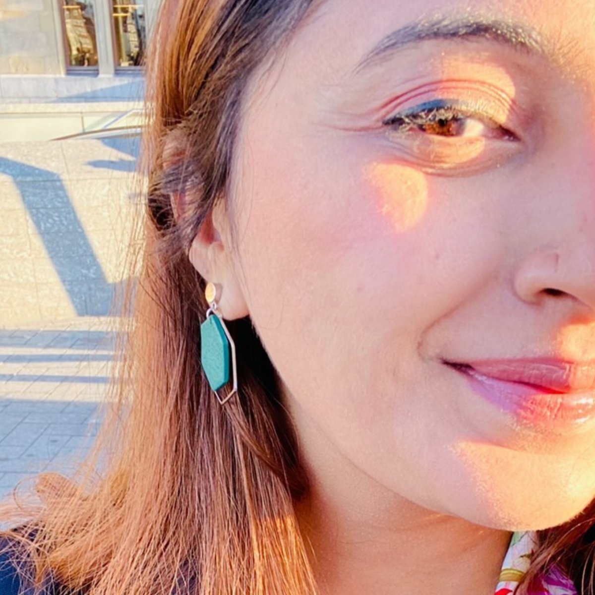 Aisha earrings on customers