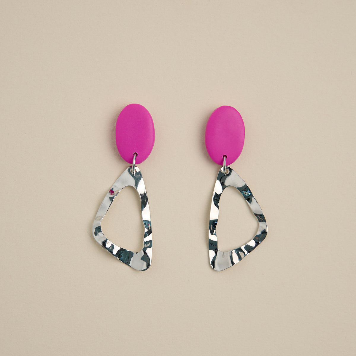 Azita-Clay-Earrings-Fuchsia