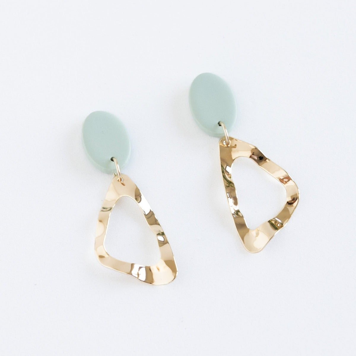 Azita-Clay-Earrings-Sage-Gold-Side Angle