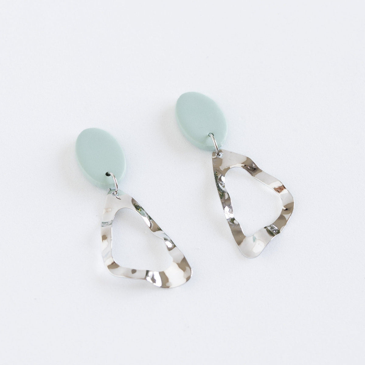 Azita-Clay-Earrings-Sage-Silver-Side Angle