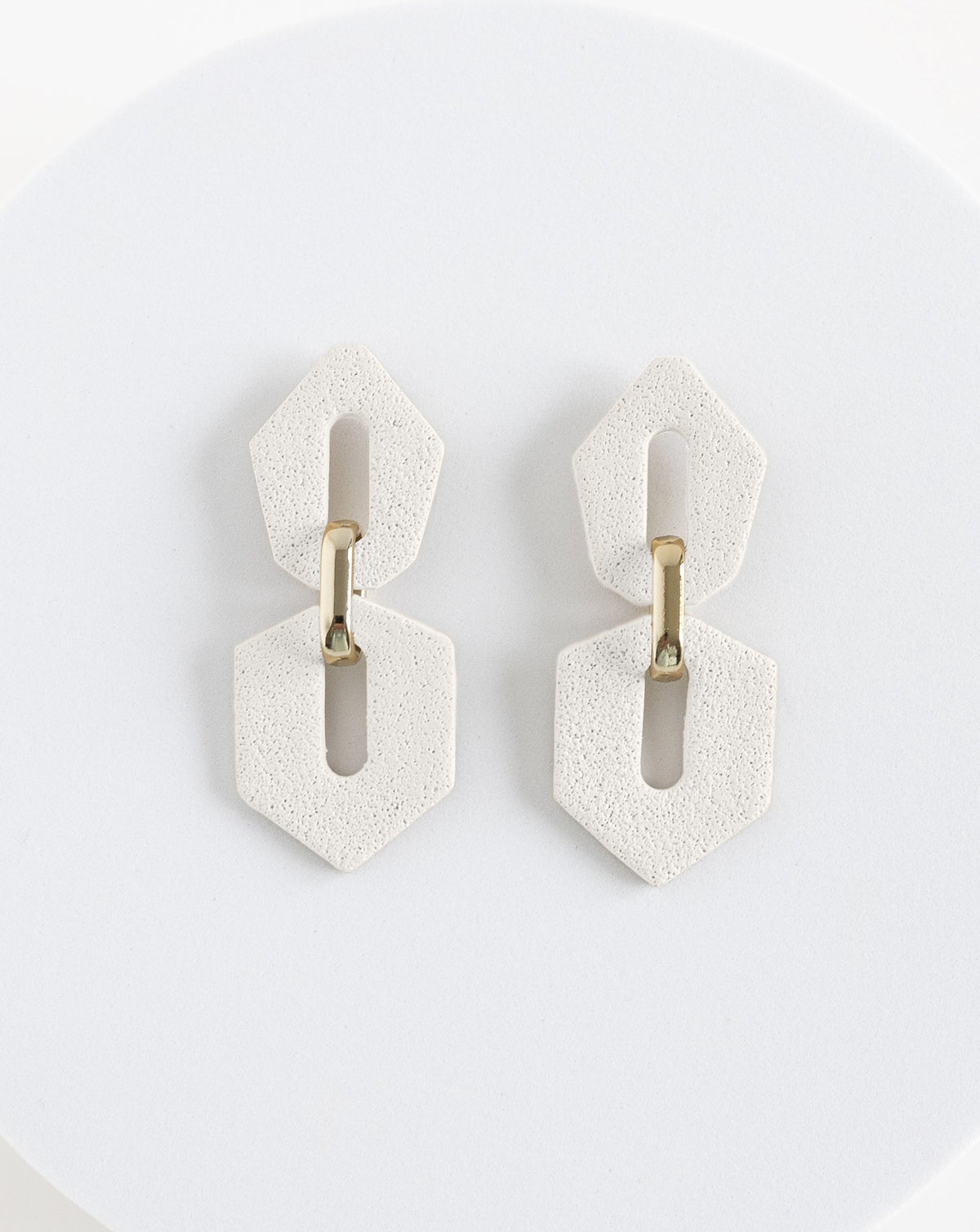 LYHO exclusive design, Shilla earrings in White color.
