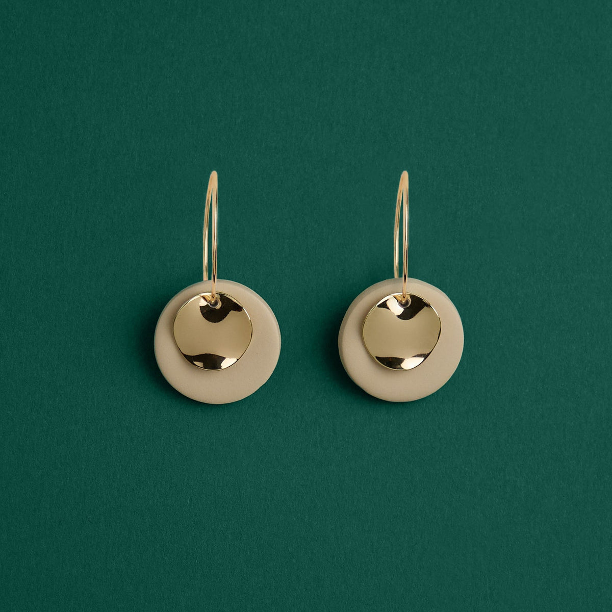 Ziba-beige-handmade-gold-hoop-earring-jewelry-clay