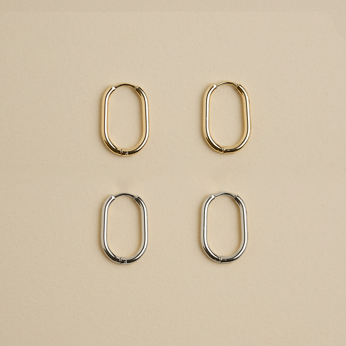 Oval Hoop earrings- Minimal